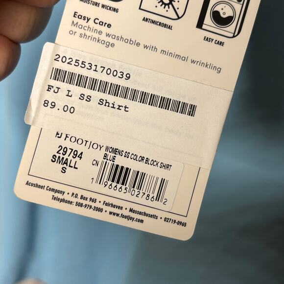 Foot Joy Short Sleeve Blue Colorblock Golf Club of Houston Polo Shirt Size Small - Picture 5 of 8